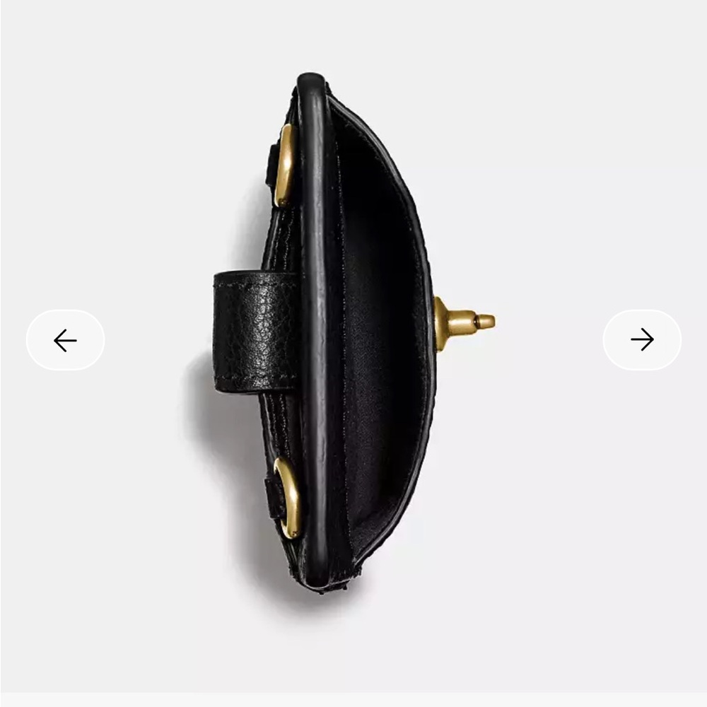 Coach NWT Turnlock Chain Phone Crossbody Bag Black Pebble Leather - Picture 10 of 11